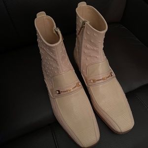 Brand New Versace Men US 7-8 Europe size 40 Genuine Ostrich Lizard Leather Boots